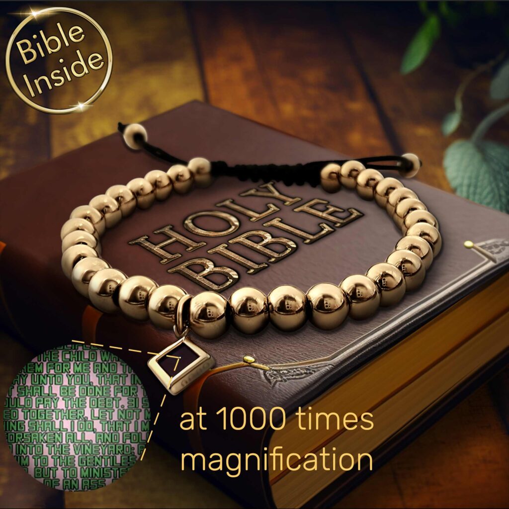 Elegant Sterling Silver Bible Quote Bracelet with Microscopic Scripture from My Nano Jewelry