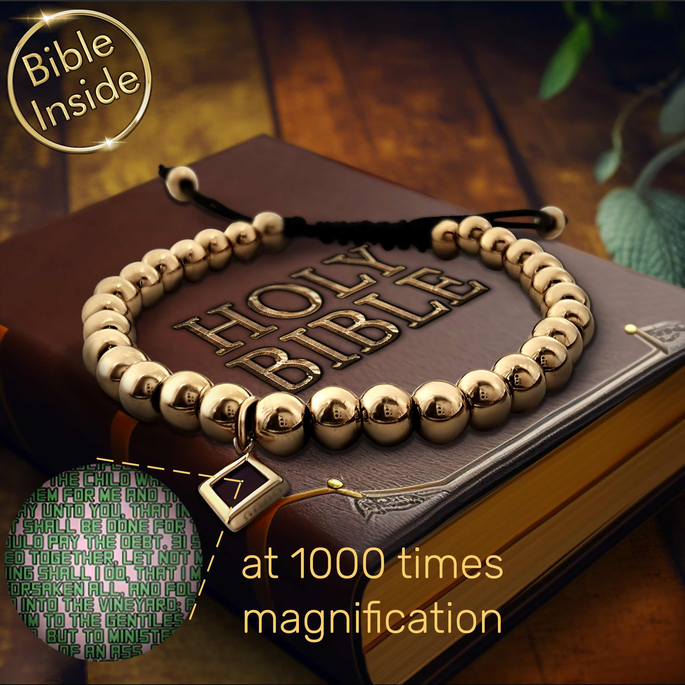 Elegant Sterling Silver Bible Quote Bracelet with Microscopic Scripture from My Nano Jewelry